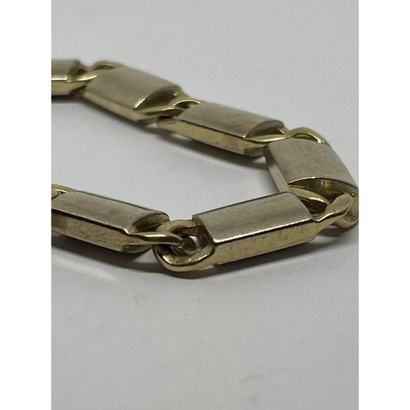 14k Two-tone Polished Gold Fancy Link Bracelet 8 inch” Links 19mm Wide 3mm Thick - Picture 6 of 9